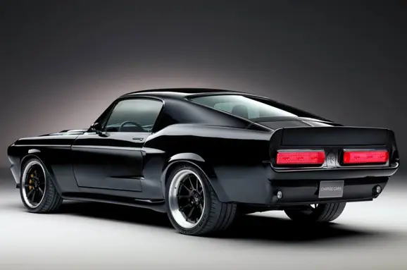 Charge Cars Electric Mustang Rear 3-Quarter View