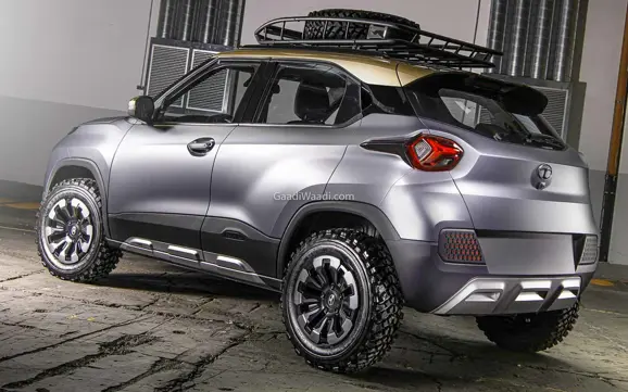 Tata HBX Mini-SUV Rear 3-Quarter View