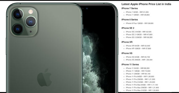 Latest Apple iPhone Price List in India