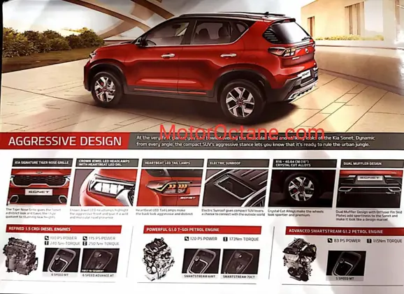 Kia Sonet Brochure Leaked