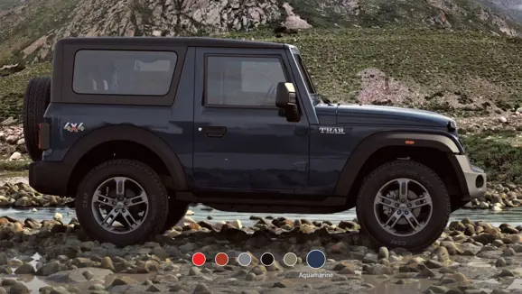New Mahindra Thar Aquamarine Side View