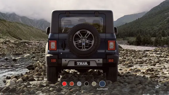 New Mahindra Thar Aquamarine Rear View