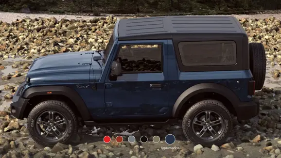 New Mahindra Thar Aquamarine Side View