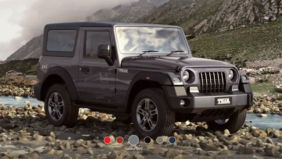 New Mahindra Thar Galaxy Grey Front 3-Quarter View
