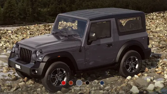 New Mahindra Thar Galaxy Grey Front 3-Quarter View