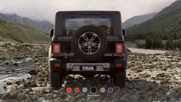 New Mahindra Thar Napoli Black Rear View