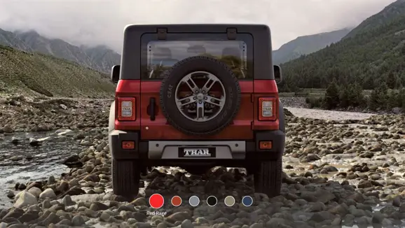 New Mahindra Thar Rage Red Rear View