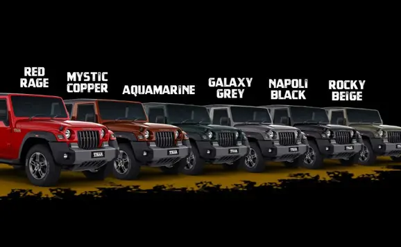 New Mahindra Thar Colour Options