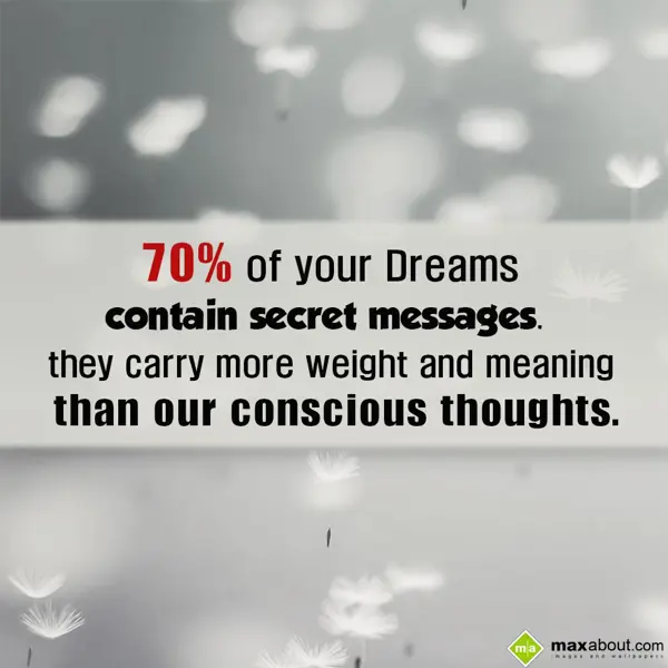 Human Body Facts Greetings Wishes: 70% of your dreams c