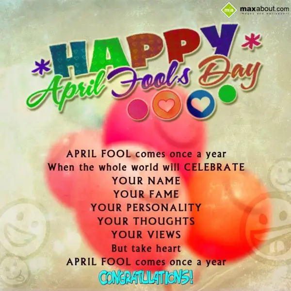 April Fool Greetings Wishes: April Fool comes onc