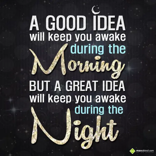 Good Night Greetings Wishes: A good idea will kee