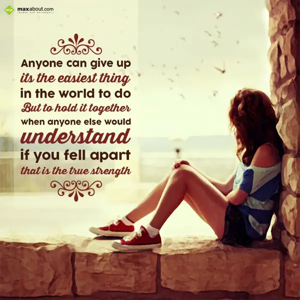 Encouragement Greetings Wishes: Anyone can give up, 