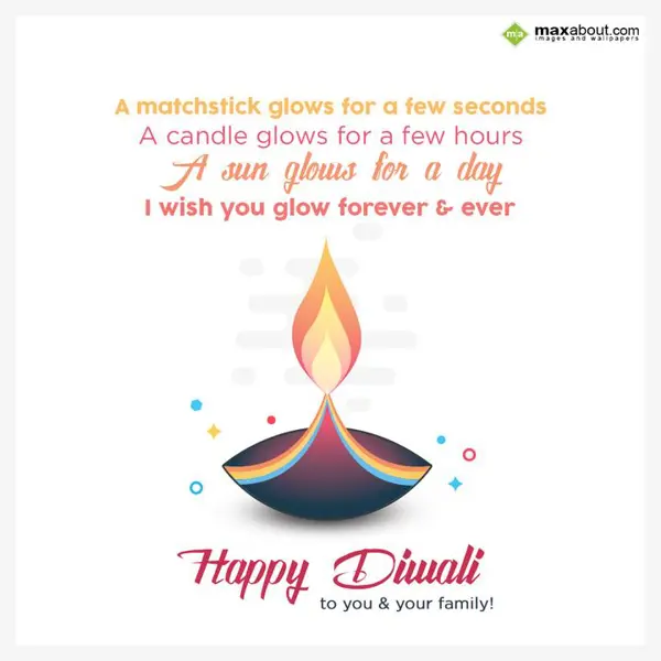 Diwali Greetings Wishes: A matchstick glows f