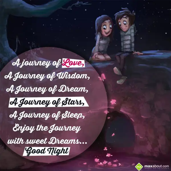 Best Good Night Greetings Wishes: A journey of Love,
