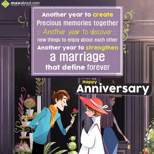 Marriage Anniversary Quotes Greetings Wishes: Another year to crea