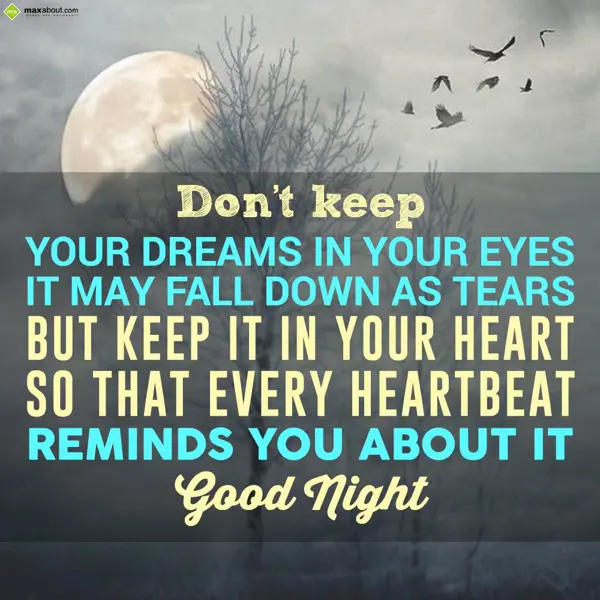 Good Night Greetings Wishes: Don't keep your drea