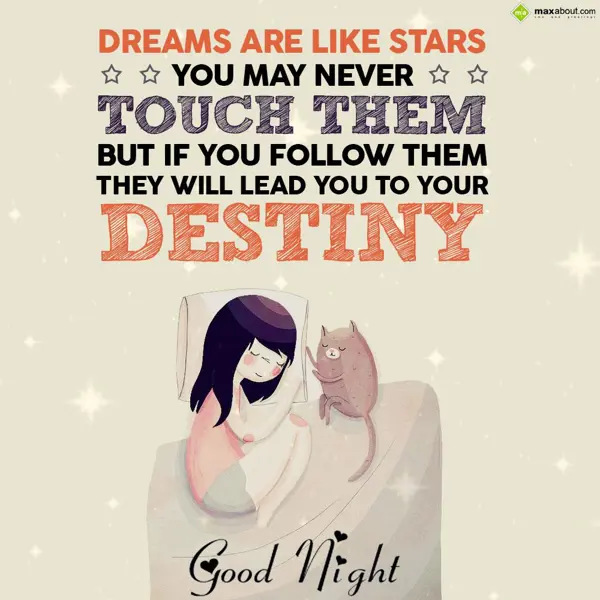 Good Night Greetings Wishes: Dreams are like star