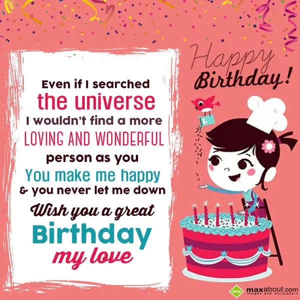 Birthday Love Greetings Wishes: Even if I searched t