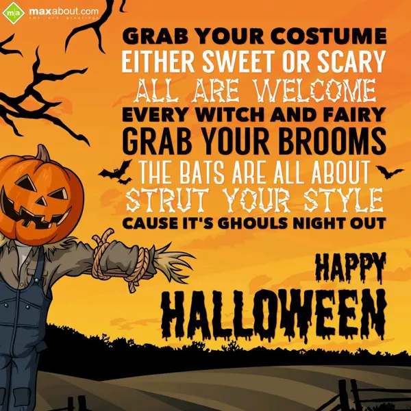 Halloween Greetings Wishes: Grab Your Costume, E