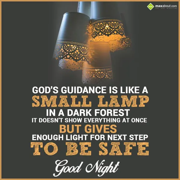 Good Night Greetings Wishes: God's guidance is li