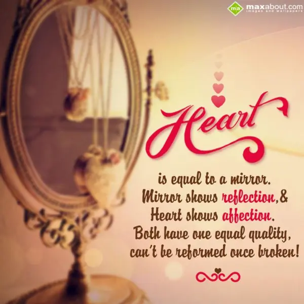 Hurt Greetings Wishes: Heart is equal to a 