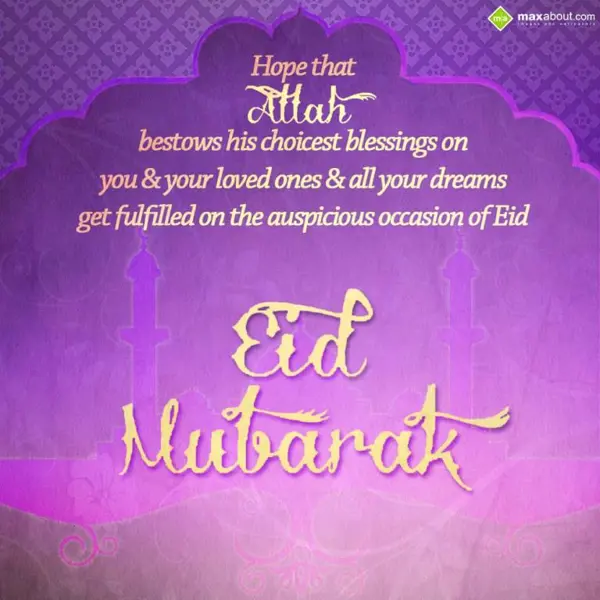 Eid Mubarak Greetings Wishes: Hope that Allah best