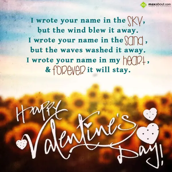 Valentine Greetings Greetings Wishes: I wrote your name in