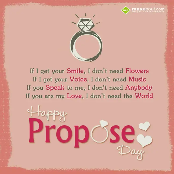 Propose Day Greetings Wishes: If I get your smile,