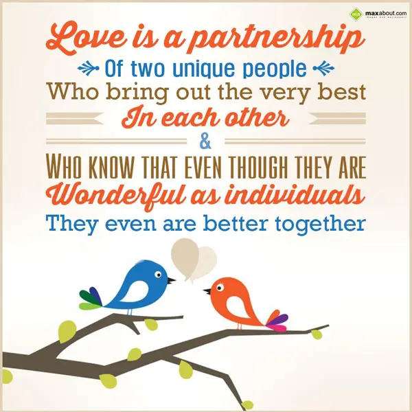 Love Greetings Wishes: Love is a partnershi