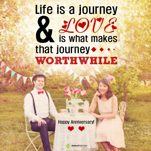 Anniversary Greetings Wishes: Life is a journey & 