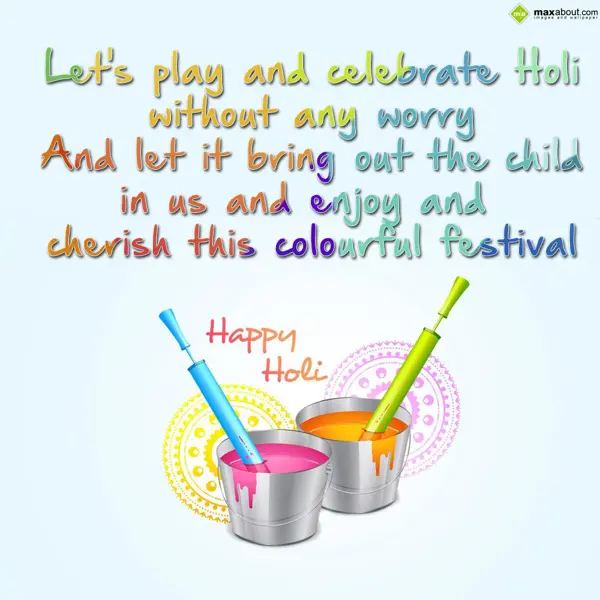 Holi Greetings Wishes: Let's play and celeb