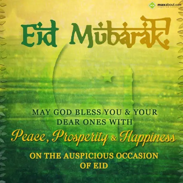 Eid Mubarak Greetings Wishes: May god bless you an