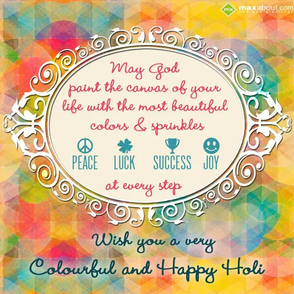 Holi Greetings Greetings Wishes: May God paint the ca