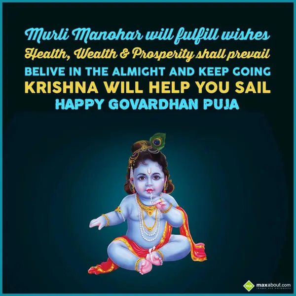 Govardhan Puja Greetings Wishes: Murli Manohar will f