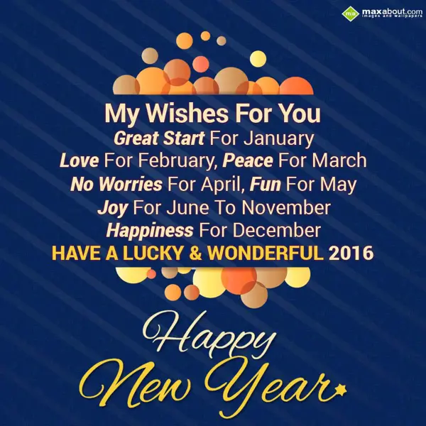 New Year Greetings Wishes: My wishes for you, 
