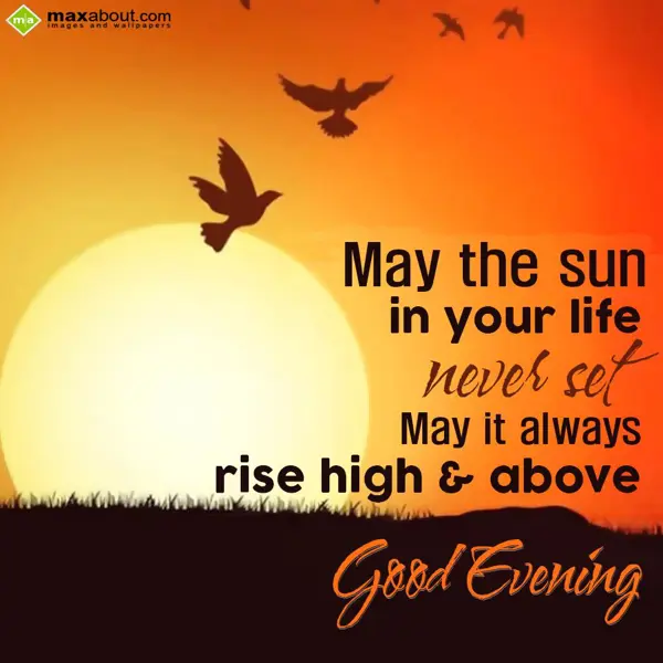 Evening Greetings Wishes: May the sun in your 