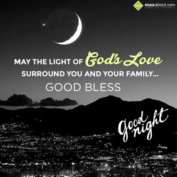 Good Night Greetings Wishes: May the light of God