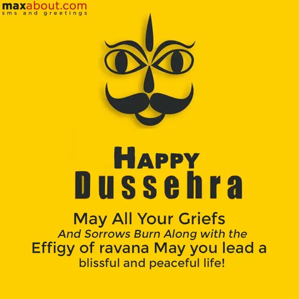 Dussehra Greetings Wishes: May All Your Griefs 