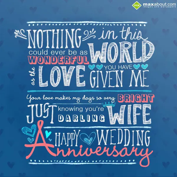 Anniversary Greetings Wishes: Nothing in this worl