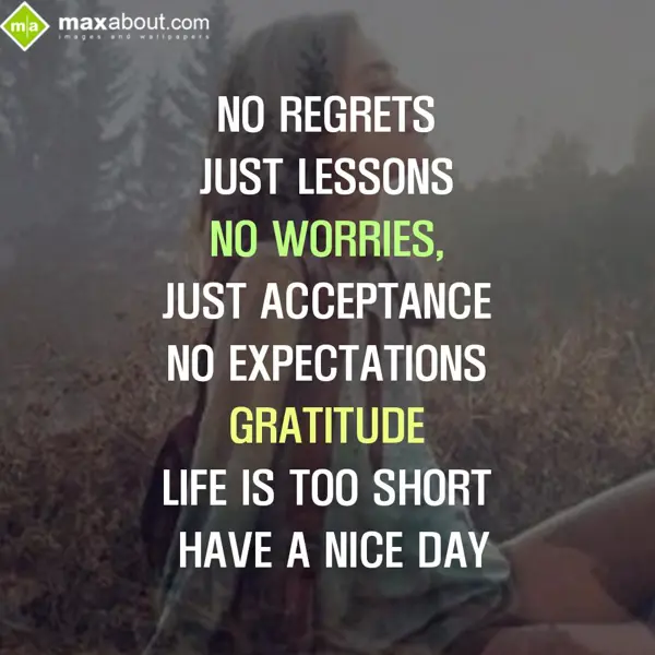 Nice Day Greetings Wishes: No regrets,
Just Le