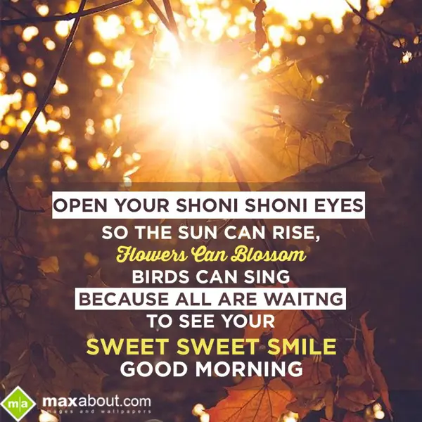 Good Morning Greetings Wishes: Open Your Shoni Shon