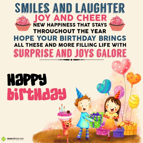 Birthday Greetings Wishes: Smiles and laughter,