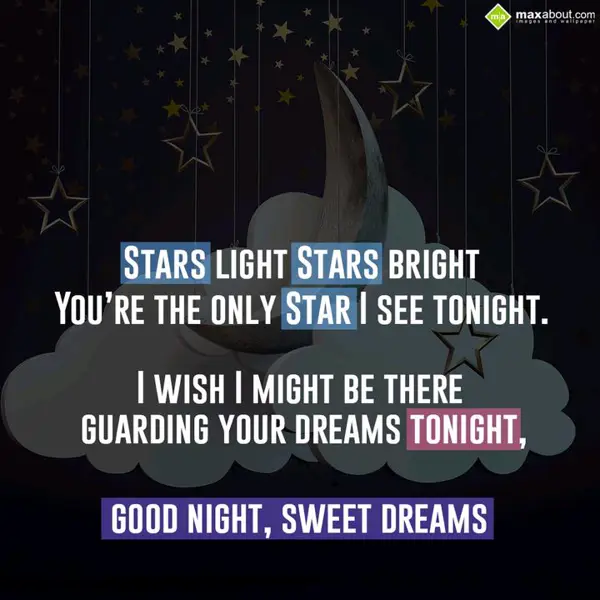 Good Night Greetings Wishes: STARS LIGHT STARS BR