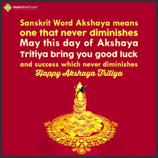 Akshaya Tritiya Greetings Wishes: Sanskrit Word Akshay