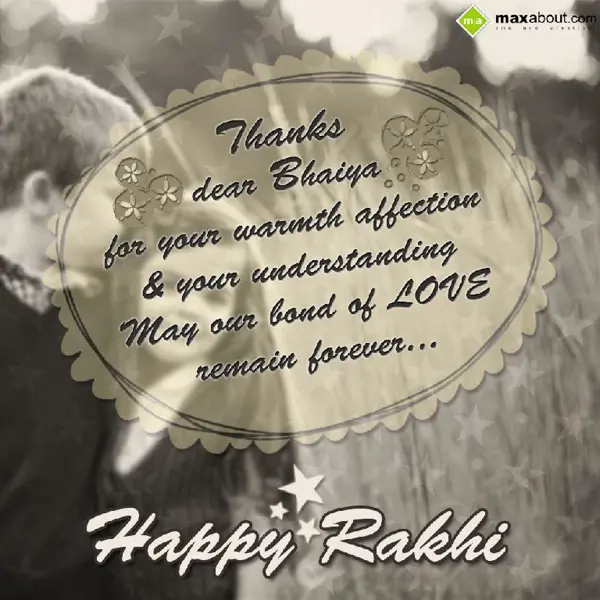 Rakhi Greetings Wishes: Thanks dear Bhaiya
