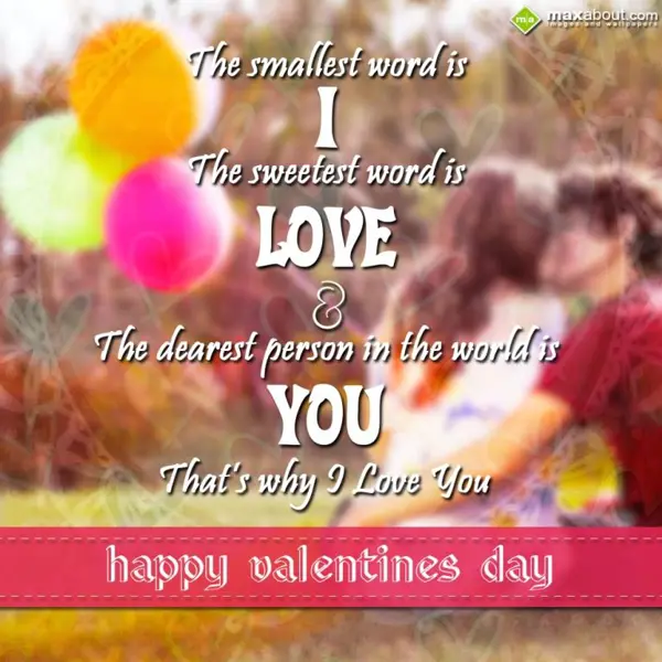 Valentine Greetings Wishes: The smallest word is