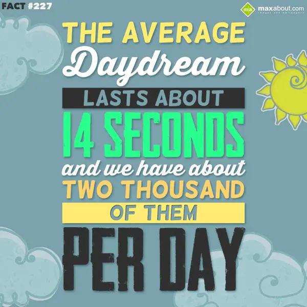 Human Body Facts Greetings Wishes: The average daydream