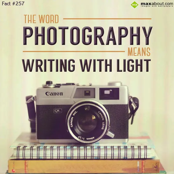 Miscellaneous Facts Greetings Wishes: The word PHOTOGRAPHY