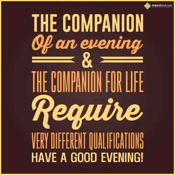 Evening Greetings Wishes: The companion of an 