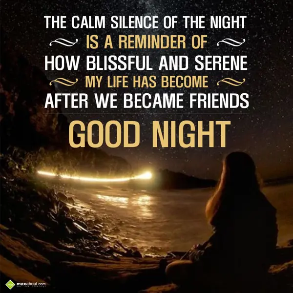 Good Night Greetings Wishes: The calm silence of 